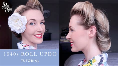 1940s hairstyles tutorial|1940s updo for long hair.